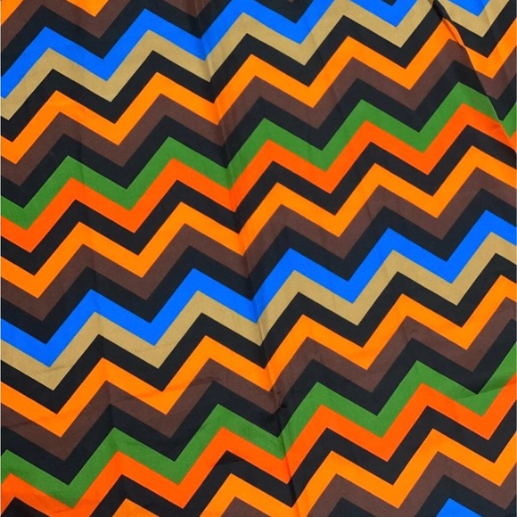 Orange Multicolor Poly Print Satin Fabric - Picture 2 of 5